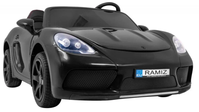 Perfecta Auto Za 2 Djece Crni + Napuhani Kotači + Motor Bez četkica + Mp3 Led + Sporo, Crna Auto Na Akumulator 12