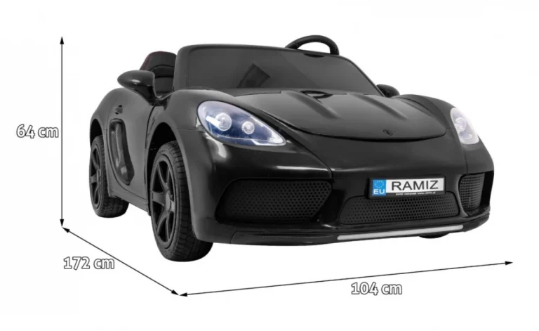 Perfecta Auto Za 2 Djece Crni + Napuhani Kotači + Motor Bez četkica + Mp3 Led + Sporo, Crna Auto Na Akumulator 2