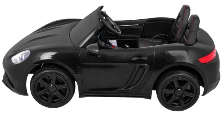 Perfecta Auto Za 2 Djece Crni + Napuhani Kotači + Motor Bez četkica + Mp3 Led + Sporo, Crna Auto Na Akumulator 4