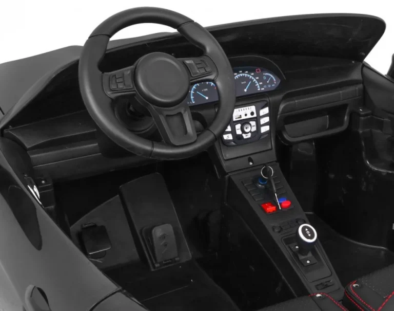 Perfecta Auto Za 2 Djece Crni + Napuhani Kotači + Motor Bez četkica + Mp3 Led + Sporo, Crna Auto Na Akumulator 6