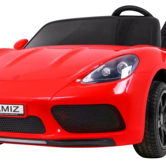 Perfecta Auto Za 2 Djece Crveni + Napuhani Kotači + Motor Bez četkica + Mp3 Led + Sporo, Crvena Auto Na Akumulator 1