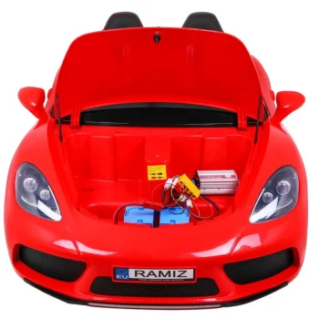 Perfecta Auto Za 2 Djece Crveni + Napuhani Kotači + Motor Bez četkica + Mp3 Led + Sporo, Crvena Auto Na Akumulator 12
