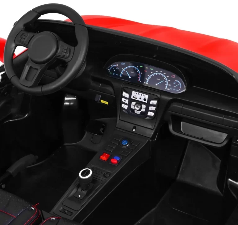 Perfecta Auto Za 2 Djece Crveni + Napuhani Kotači + Motor Bez četkica + Mp3 Led + Sporo, Crvena Auto Na Akumulator 13