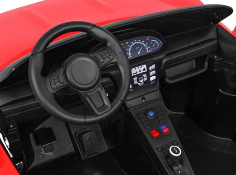Perfecta Auto Za 2 Djece Crveni + Napuhani Kotači + Motor Bez četkica + Mp3 Led + Sporo, Crvena Auto Na Akumulator 14
