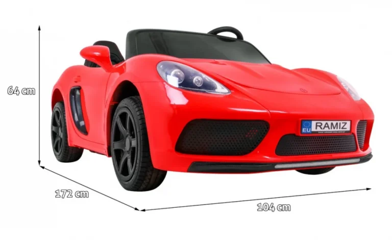 Perfecta Auto Za 2 Djece Crveni + Napuhani Kotači + Motor Bez četkica + Mp3 Led + Sporo, Crvena Auto Na Akumulator 2
