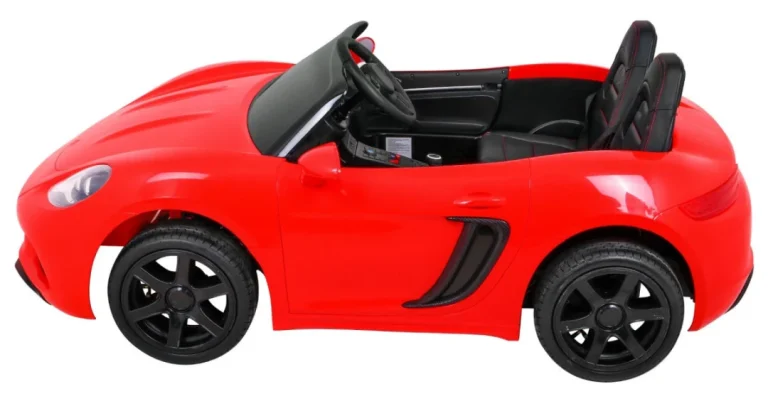 Perfecta Auto Za 2 Djece Crveni + Napuhani Kotači + Motor Bez četkica + Mp3 Led + Sporo, Crvena Auto Na Akumulator 4