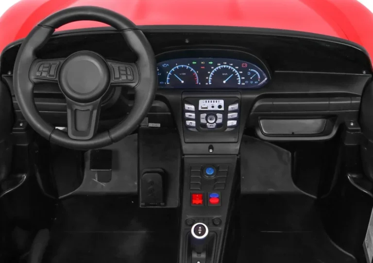 Perfecta Auto Za 2 Djece Crveni + Napuhani Kotači + Motor Bez četkica + Mp3 Led + Sporo, Crvena Auto Na Akumulator 5