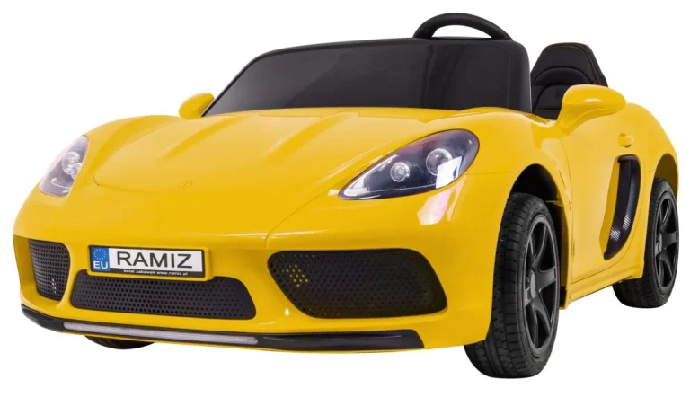 Perfecta Automobil Za 2 Djece Žuti + Napuhani Kotači + Motor Bez Četkica + Mp3 Led + Sporo, žuta Auto Na Akumulator 1