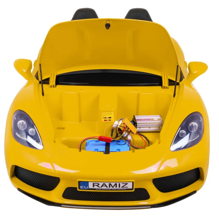 Perfecta Automobil Za 2 Djece Žuti + Napuhani Kotači + Motor Bez Četkica + Mp3 Led + Sporo, žuta Auto Na Akumulator 14