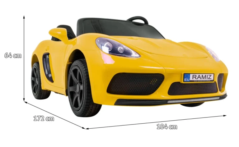 Perfecta Automobil Za 2 Djece Žuti + Napuhani Kotači + Motor Bez Četkica + Mp3 Led + Sporo, žuta Auto Na Akumulator 2