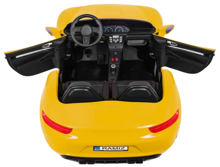 Perfecta Automobil Za 2 Djece Žuti + Napuhani Kotači + Motor Bez Četkica + Mp3 Led + Sporo, žuta Auto Na Akumulator 7