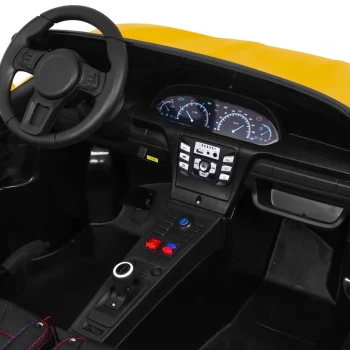 Perfecta Automobil Za 2 Djece Žuti + Napuhani Kotači + Motor Bez Četkica + Mp3 Led + Sporo, žuta Auto Na Akumulator 8