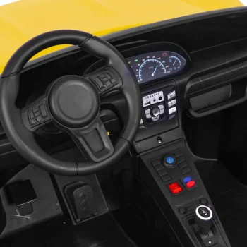 Perfecta Automobil Za 2 Djece Žuti + Napuhani Kotači + Motor Bez Četkica + Mp3 Led + Sporo, žuta Auto Na Akumulator 9