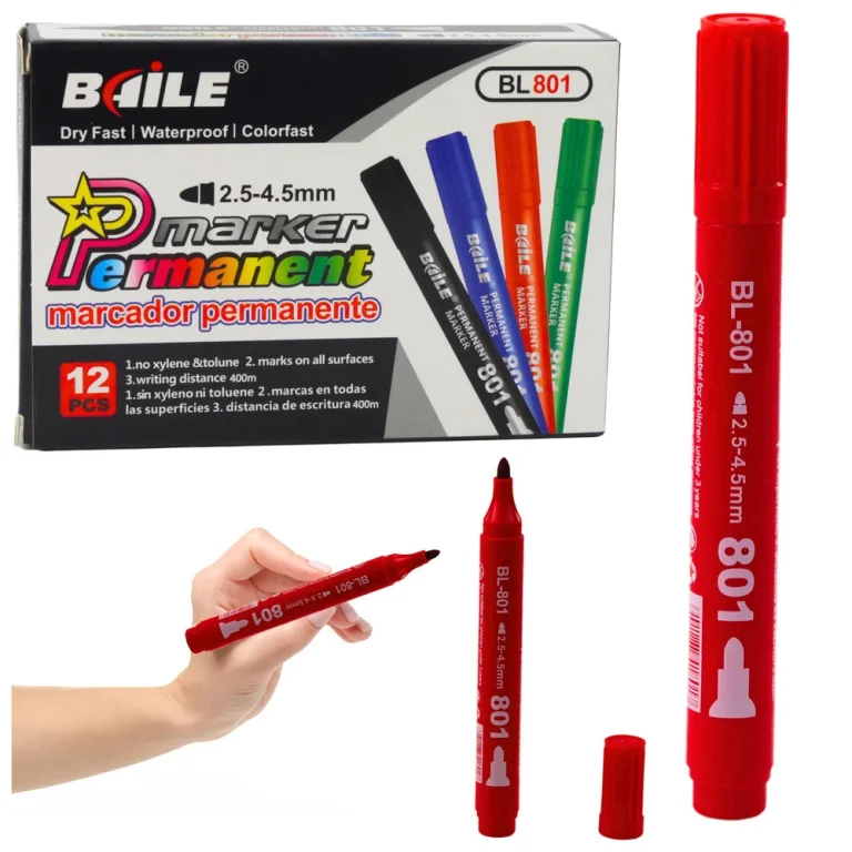 Permanentni Marker Vodootporni Crveni 2,5 4,5 Mm 1