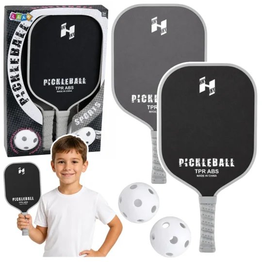 Pickleball Set Crno Sivi 2 Reketa I 2 Loptice 1
