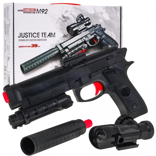 Pištolj M92 S Prigušivačem I Hidrogel Kuglicama 6+ 1