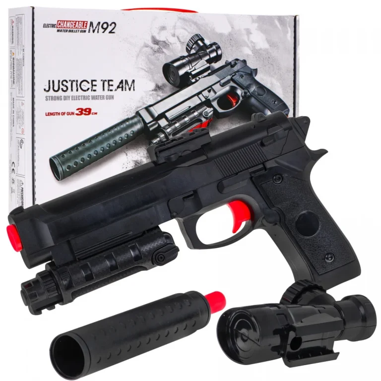 Pištolj M92 S Prigušivačem I Hidrogel Kuglicama 6+ 1