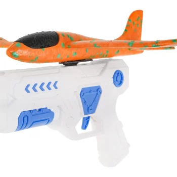 Pištolj Bacač Bijeli + Stiropor Avion Narančasti 6+ 5