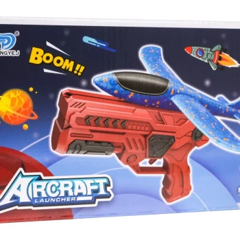 Pištolj Bacač Crveni + Stiropor Avion Plavi 6+ 6