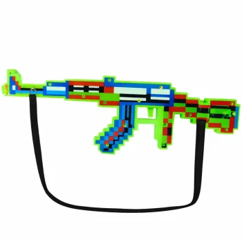 Pixel Puška Oružje Svjetla Zvukovi Lasersko Zelena 45 Cm 2