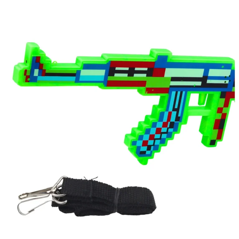 Pixel Puška Oružje Svjetla Zvukovi Lasersko Zelena 45 Cm 3