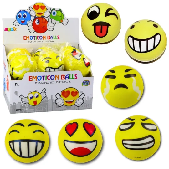 Pjena Lopta Emoji žuta Ø 10 Cm 1