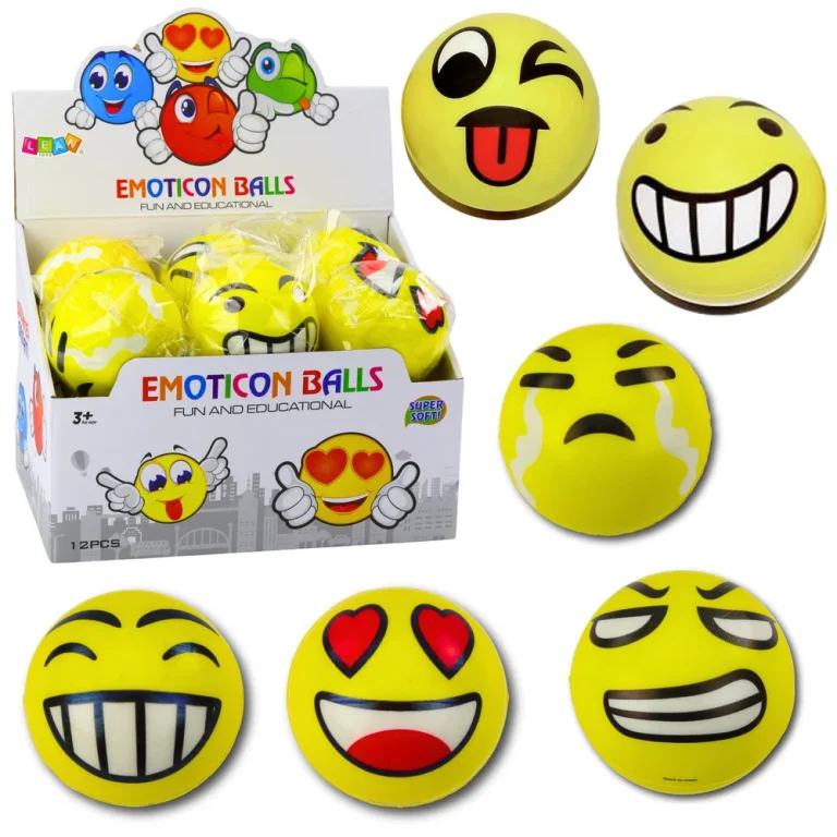 Pjena Lopta Emoji žuta Ø 10 Cm 1