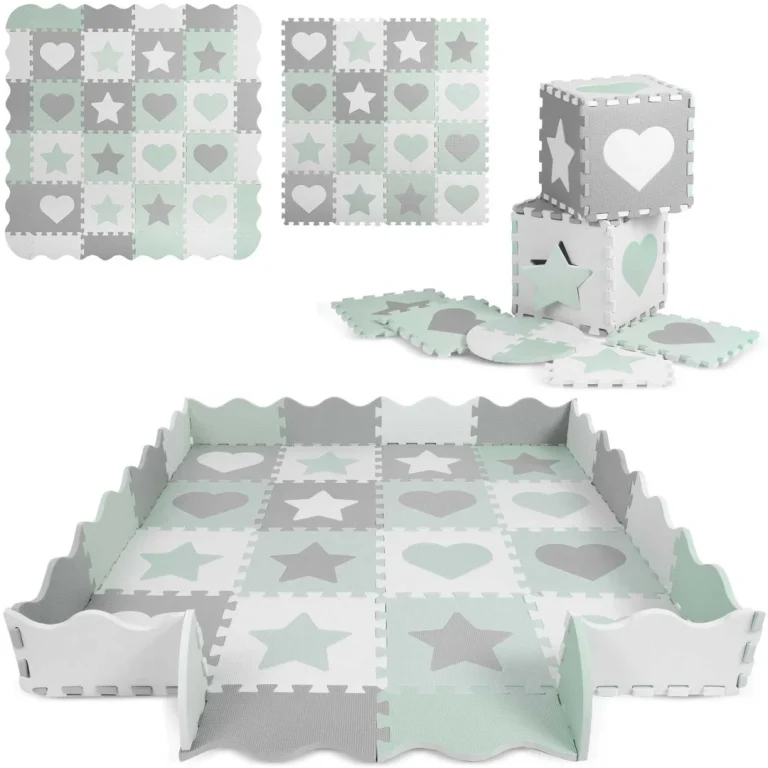 Pjenasta Podloga Za Slaganje Ricokids, 151 × 151 Cm, Sivo Menta, 16 Komada 1