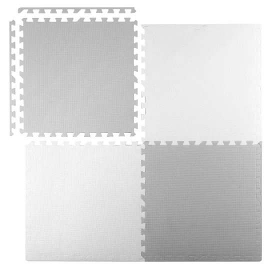 Pjenasta Podloga Za Slaganje Ricokids, 60 × 60 Cm, 4 Komada, Bijela I Siva 1