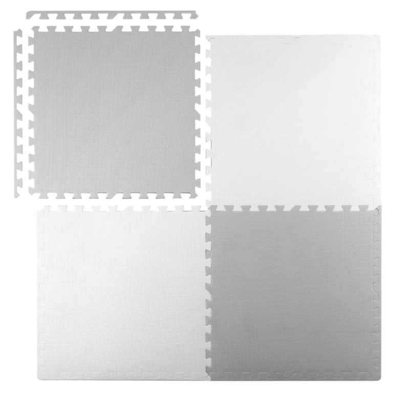 Pjenasta Podloga Za Slaganje Ricokids, 60 × 60 Cm, 4 Komada, Bijela I Siva 1