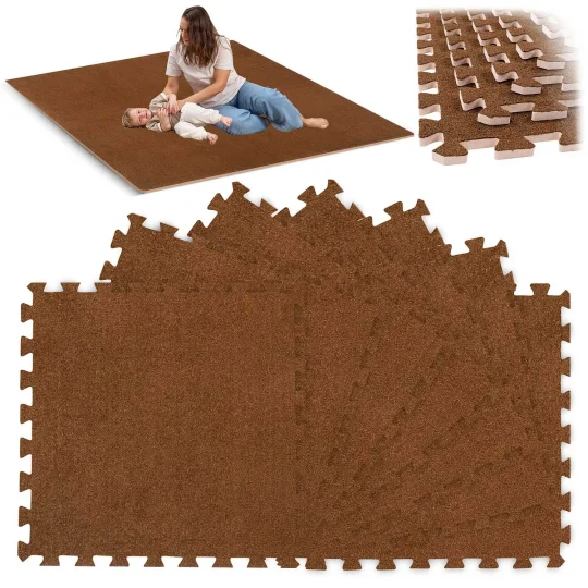 Pjenasta Puzzle Podloga Massido 180 × 120 Cm, 6 Kom, Smeđa 1