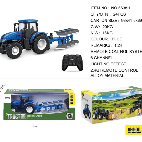 Plavi R/c Traktor S Plugom 1:24 1