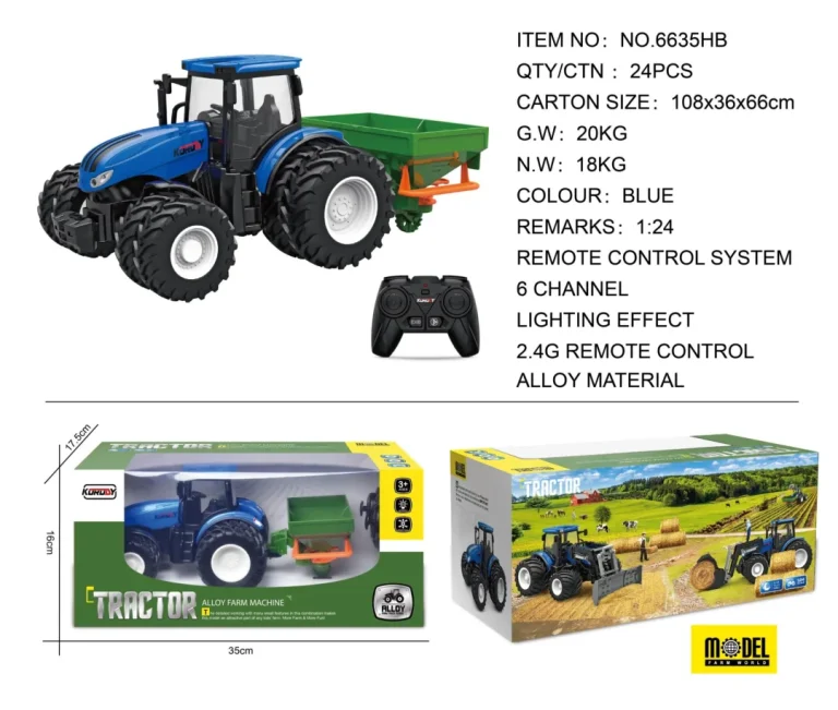 Plavi R/c Traktor Sa Sijačicom 1