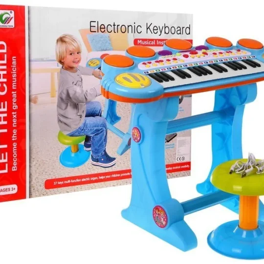Plavi Glazbeni Set S Klavijaturom, Bubnjem I Mikrofonom 3+ 1