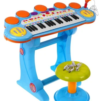 Plavi Glazbeni Set S Klavijaturom, Bubnjem I Mikrofonom 3+ 2