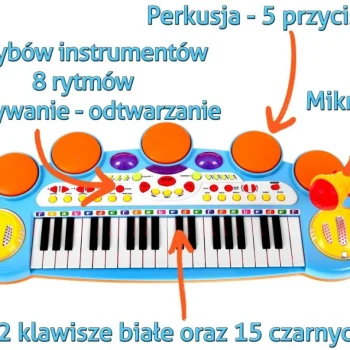 Plavi Glazbeni Set S Klavijaturom, Bubnjem I Mikrofonom 3+ 4
