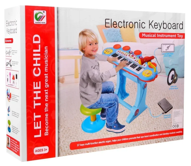 Plavi Glazbeni Set S Klavijaturom, Bubnjem I Mikrofonom 3+ 5