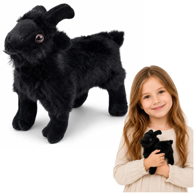 Plišana Igračka Mala Koza Za Djecu Crna 16 Cm 1