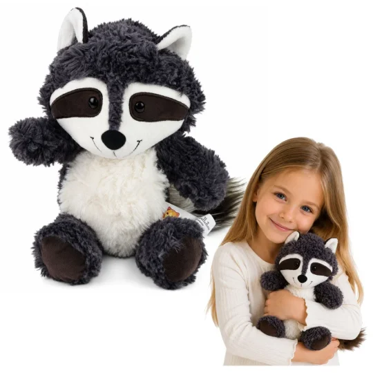 Plišana Igračka Rakun Bijela I Siva 25 Cm 1