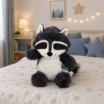 Plišana Igračka Rakun Bijela I Siva 25 Cm 3