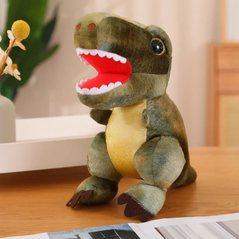 Plišana Igračka Dinosaur S Teksturiranom Kožom Zelena 32 Cm 2