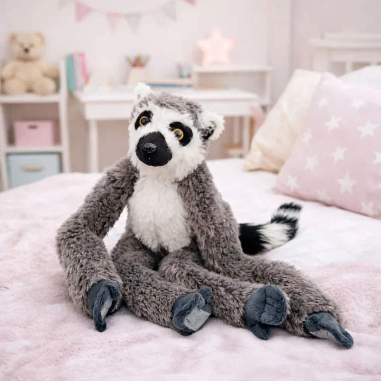Plišana Igračka Lemur S čičkom Za Vješanje Siva 35 Cm 3