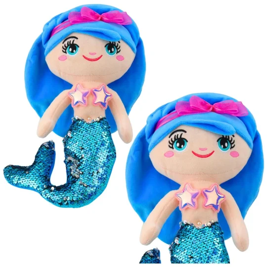 Plišana Igračka Sirene S Repom I šljokicama, Plava 30 Cm 1