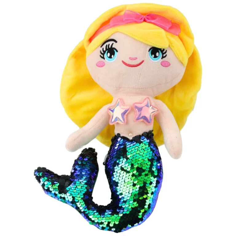 Plišana Igračka Sirene S Repom I šljokicama, Zelena 30 Cm 2
