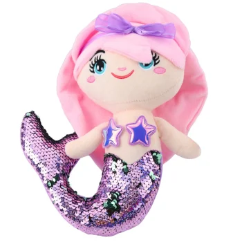 Plišana Igračka Sirene S Repom, šljokicama, Dvobojna, Ljubičasta, 28 Cm 2