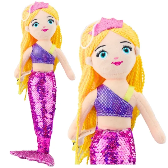 Plišana Igračka Sirene S Repom, šljokicama, Ljubičasta, 48 Cm 1