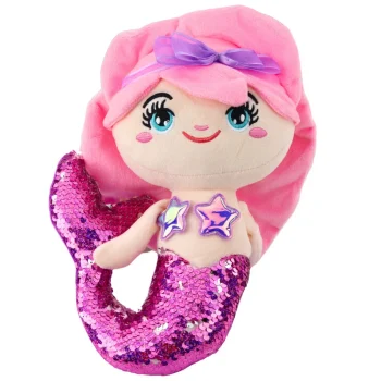 Plišana Igračka Sirene S Repom, šljokicama, Ružičasto Ljubičasta, 28 Cm 2