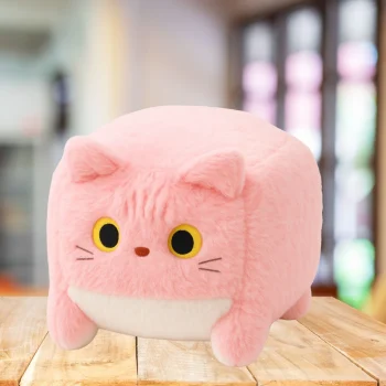 Plišana Maskota Igračka Mačka Kocka Roza 18 Cm 2