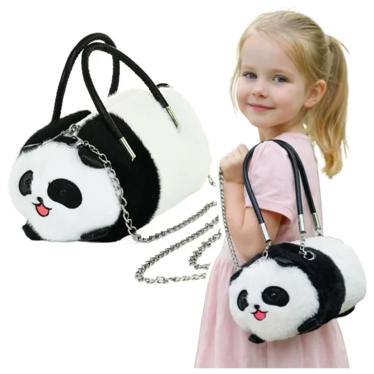 Plišana Panda Torbica S Ručkama I Lancem Crno Bijela 20 Cm 1