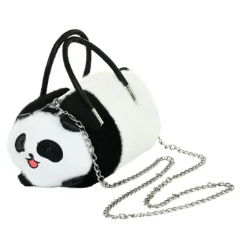 Plišana Panda Torbica S Ručkama I Lancem Crno Bijela 20 Cm 3